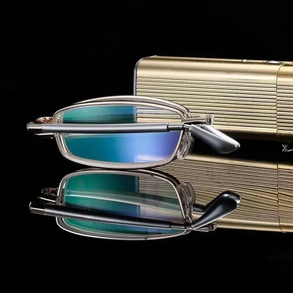 LMA 8031 High-Grade Luxury Round Foldable Metal Handmade Eyewear HD Lens Portable Ultra Light 2024 Unisex Reading Glasses - Image 3