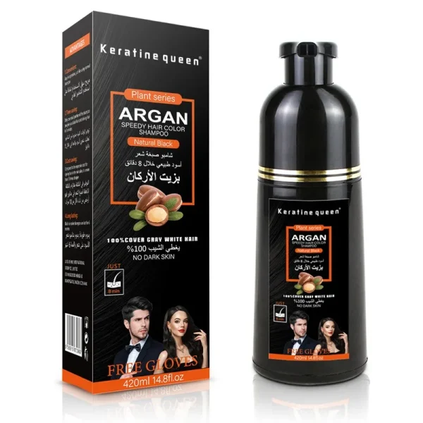 420ml in Bulk Cover Gray White Hair Organic Hair Dye Shampoo of Black and Brown - Image 3