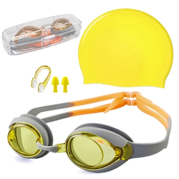 2025 China YIWU Wholesale Quality Children's Kids' Cartoon Training Swim Fish Cap and Goggles with Nose Clips Earplugs - Image 5