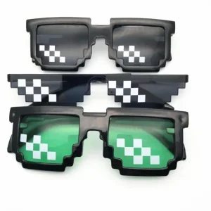 8-bit Pixel Sunglasses Video Game Geek Party Favors Transparent Color Glasses Thug Life Glasses