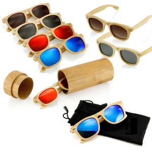 High Quality Retro Hot Mirror Wood Polarized Sunglasses Men Sunglasses 2023 Custom logo Polarized Bamboo Wooden Sunglasses
