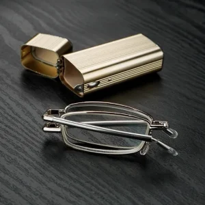 LMA 8031 High-Grade Luxury Round Foldable Metal Handmade Eyewear HD Lens Portable Ultra Light 2024 Unisex Reading Glasses