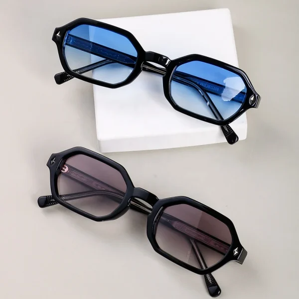Lmamba 8101 Vintage Polygon High Quality CP Temple High Quality 3+2 Hinges Square Sun Glasses 2025 Retro Sunglasses Men Women - Image 3