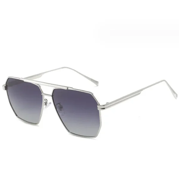 2023 New Retro Large Metal Frame Double Bridge Vintage Oversized Square Sunglasses Classic Polarized Shades for Women - Image 5