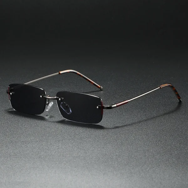 Lmamba 9074 Custom Luxury Cut Rimless Sunglasses 2025 Men Women Retro Rectangle Frameless Sun Glasses - Image 5