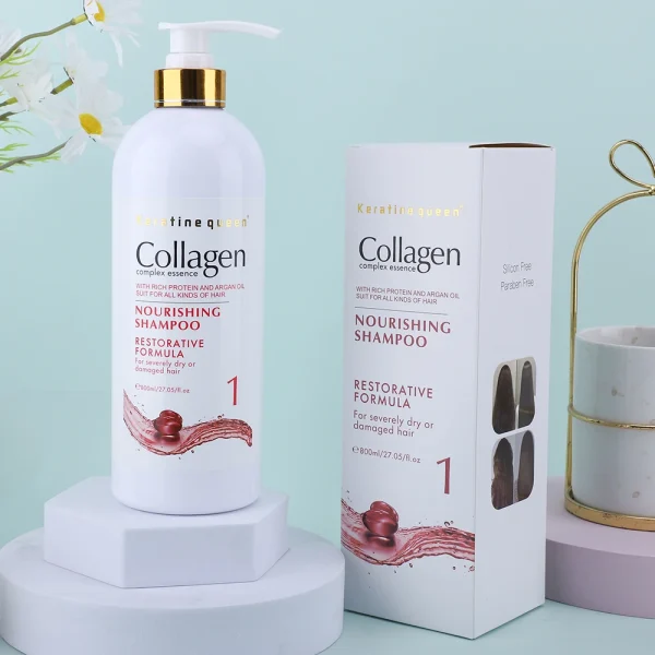 Private Label 800ml Collagen Complex Essence Hair Care Set Shampoo Conditioner for Hair Repair - Image 2