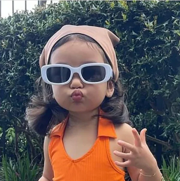 Hot Sale Children Fashion Sunglasses Rectangle Outdoor Sunglasses Small Frame Orange Shades Uv protection - Image 2