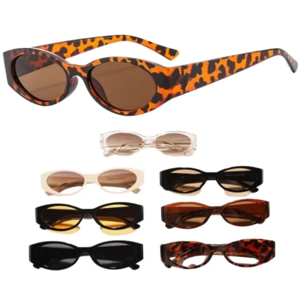 Oval Small Frame Men and Women Outdoor Vacation Decorative Sun Glasses Metal Hinge Fashion Female Eyewear Uv400