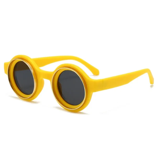 Round Sunglasses for Men and Women Small Frame Sun Glasses Punk Star Y2k Vintage UV400 Eyewear - Image 6