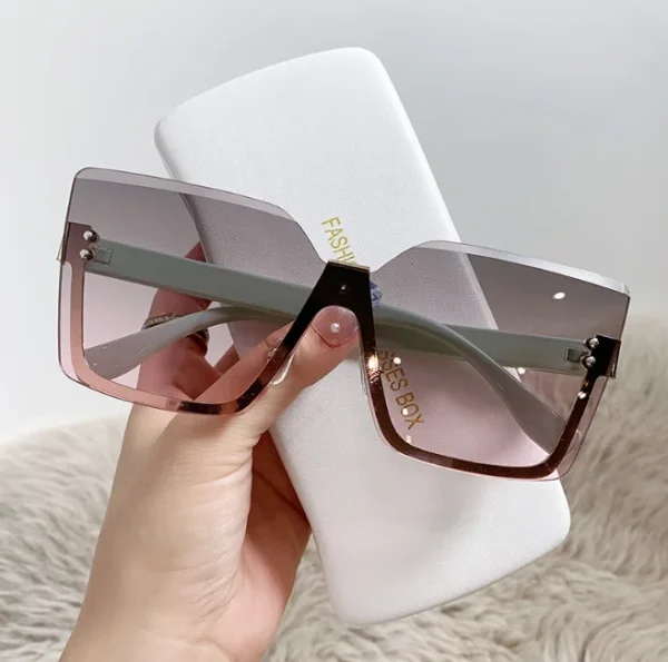 2024 New Arrival Square Rimless Sunglasses Women Oversized Fashion Sunglasses 2024 Lentes De Sol - Image 3