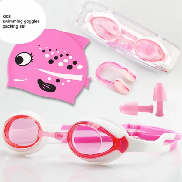 High Quality Swim Goggles Anti-fog Eye protection Large Frame Goggles Comfortable Silicone Ear Plugs Swimming Goggles for Kids - Image 2