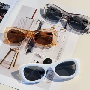 Trendy Cat Eye Sunglasses for Men and Women Rectangle Sung Gasses Retro Shades Classic Eyewear Custom Logo