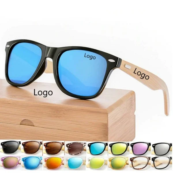 ECO Friendly Products Wholesale Custom Logo Unisex Retro Mirror Mens Wooden Custom Sunglasses Bamboo Gafas De Sol - Image 4