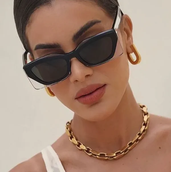 Fashion Square Sunglasses Women Cat Eye Sun Glasses Female Shades UV400 Trend Polygon Eyewear Custom Logo