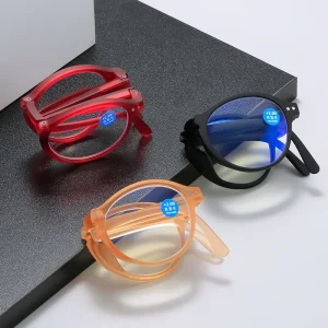 Fashion Folding Reading Glasses Small Round Square Portable Foldable Blue Light Blocking Folding Reading Glasses With Case