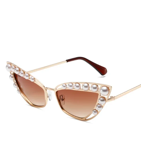 Cat Eye Y2K Sunglasses Women Fashion Metal Frame Sun Glasses Men Punk Outdoor Pearl Shades 2025 - Image 4