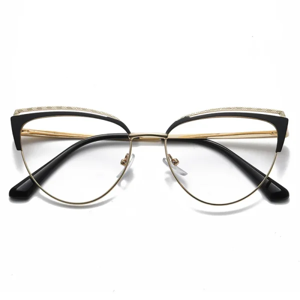 9036 Metal Frame Fashion Women's Blue Anti-Light Cat Eye Computer Ins Optical Glasses High Quality Women Custom - Image 5
