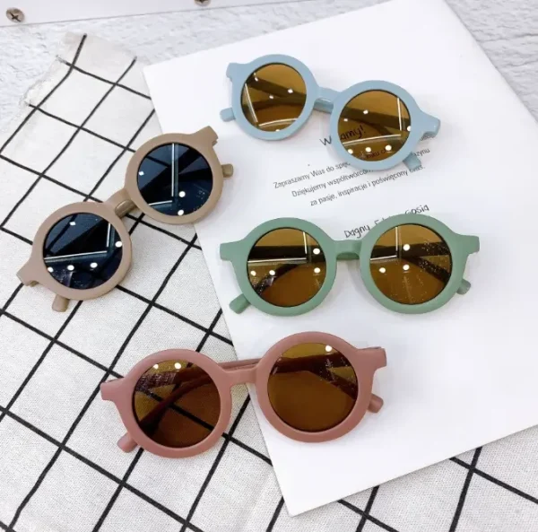 Kids Fashion Round Sunglasses UV400 Sun Protection Cute Children Boys Outdoor Eyewear Custom Logo - Image 4