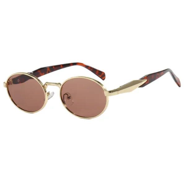 Trendy Retro Oval Sunglasses for Women and Men Fashion Vintage 90s Metal Frame Sun Glass Custom Logo - Image 5