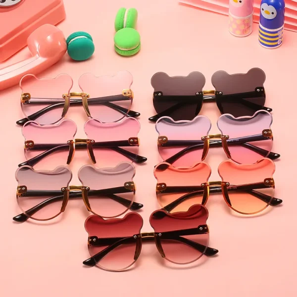 Cute Kids Little Bear Shape Cartoon Sunglasses Gradient UV 400 Protection Baby Sunglasses for Toddler Girls Boys 2024 - Image 2