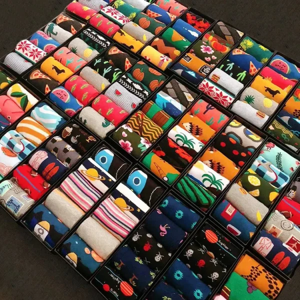 Custom Socks logo Fashion Man Dress Happy Unisex Organic Cotton Novelty Unisex Funny Socks for Men - Image 2
