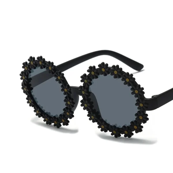 319 Children's Sunglasses Cute Baby Flower Sunglasses Boys Girls Fashion Anti-Ultraviolet Sunshade Little Girl Glasses - Image 4