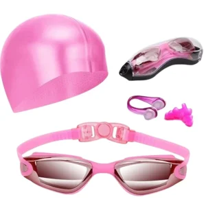 Goggles Swim Glasses for Adult Professional Swimming Goggles No Leaking With Nose Clip Earplugs Swim Cap and Case