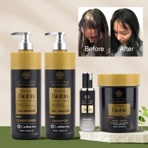 Organic Biotin Keratin Hair Care Set Sulfate-Free Shampoo and Conditioner for  Anti Hair Loss