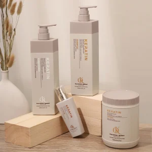 Sulfate Free Keratin Hair Care Set Cream Shampoo and Conditioner for Damaged Hair Moisturizer Smoothing Treatment