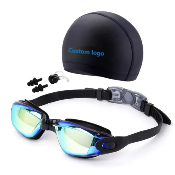 Unisex No Leaking Anti Fog With Head Cap Swim Goggles Adult UV protection Swim Glasses Mirrored Swimming Goggles for Adults - Image 4