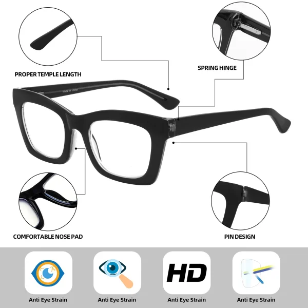 HJ012 Wholesale Anti Blue Light Reading CP Glasses Classics Women Men Fashion Trendy Prescription High Quality Reader - Image 2