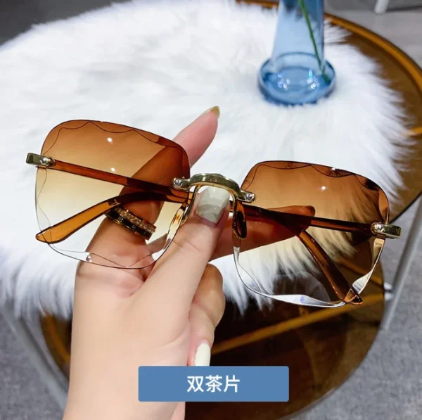 High Quality 2025 Rimless Sunglasses Trendy Shades for Women Fashion Sunglasses UV protection - Image 6