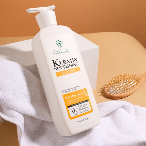 OEM Keratin Nourishing Shampoo Repair Damaged Hair Moisturizing Smooth Sulfate Free Style Tree Shampoo in Stock for Dry Hair - Image 3