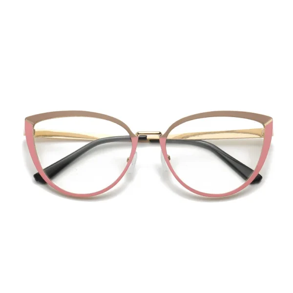 9025 Fashion Blue Light Blocking Glasses Designer Cat Eye Glasses Optical Frame Metal Eyeglasses Frame Women - Image 4