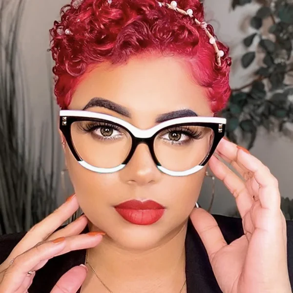 7727  Retro Cat Eye Design Glasses Fashion Spike Trendy Anti Blue Light Eyeglasses Ins Optical Frames 2023 - Image 3