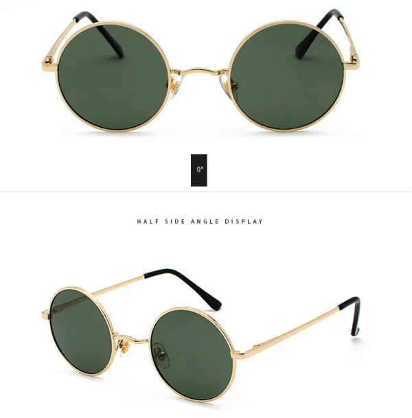 Retro Metal John Lennon Style Eyeglasses Men Women Outdoor Vintage Retro Lens Reflective Lens Round Shade Trendy Sunglasses - Image 4
