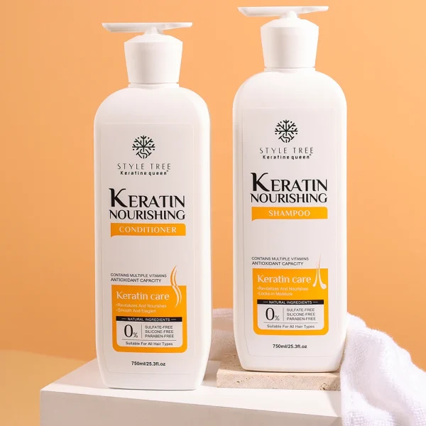 OEM Keratin Nourishing Shampoo Repair Damaged Hair Moisturizing Smooth Sulfate Free Style Tree Shampoo in Stock for Dry Hair - Image 2