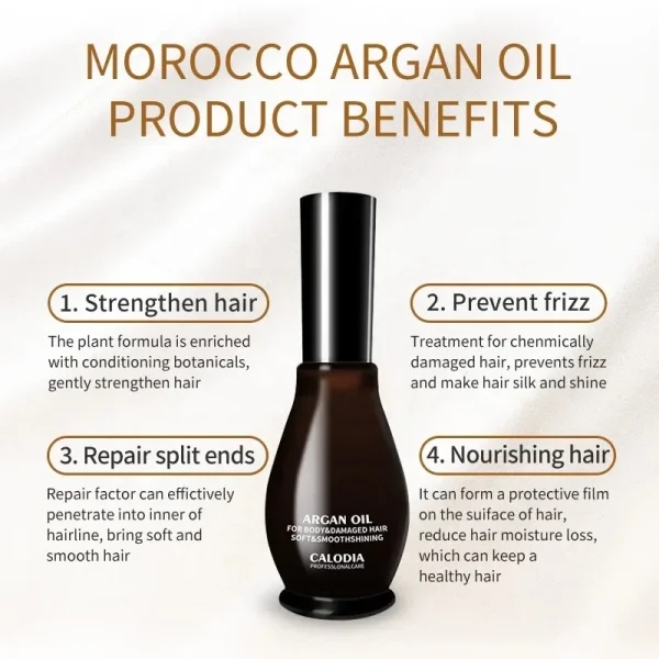 CALODIA Organic OEM Professional Care Body for Damaged Hair Soft and Smooth Shining Morocco Argan Oil - Image 2