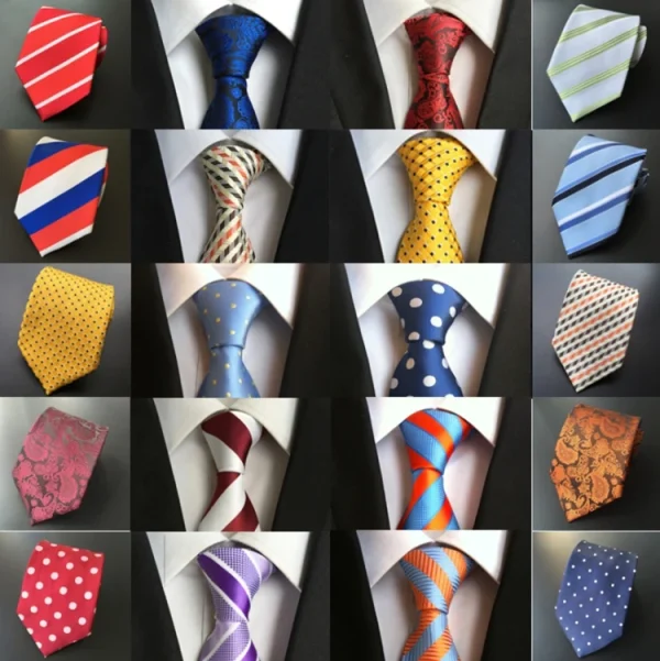 New Design Classic Polyester Silk Mens Neck Ties 8 cm Plaid Striped Ties Formal Business Wedding Silk Ties for Men - Image 5