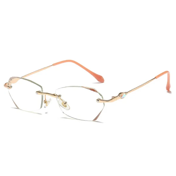 189 Fashionable Small Frame Rimless Diamond Cut Edge Blue Light Noble Women's Presbyopic Elegant New Reading Glasses - Image 5