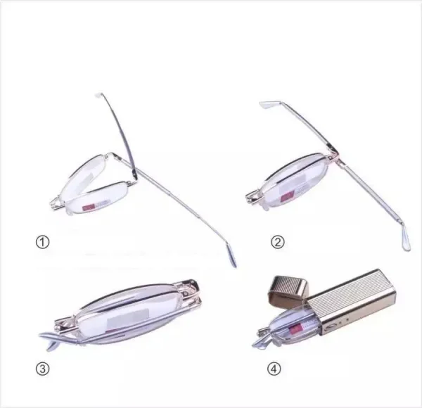 LMA 8031 High-Grade Luxury Round Foldable Metal Handmade Eyewear HD Lens Portable Ultra Light 2024 Unisex Reading Glasses - Image 6