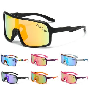 2366  Vintage Custom logo Uv400 Sunglasses PC Lens Large Frame Sports Sunglasses Cycling Polarized Sun Glasses 2023 2025