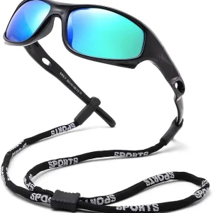 Polarized Sport Sunglasses Kids Sport Glasses Silicone Flexible Frames Children TAC Lenses for Boys Girls Age 3-10 Years