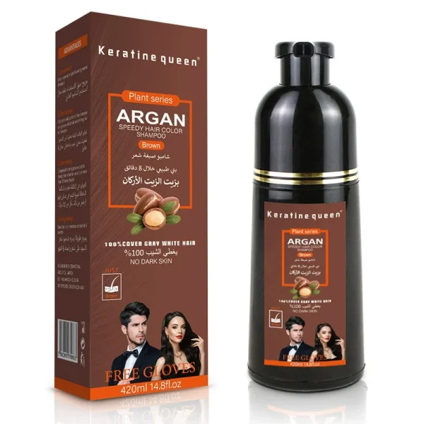 420ml in Bulk Cover Gray White Hair Organic Hair Dye Shampoo of Black and Brown - Image 2