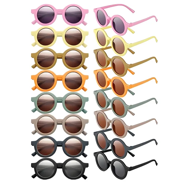 Wholesale Cheap Toddler Sun Glasses Fashion Design Custom logo Round Kids Colorful Children Sunglasses - Image 2