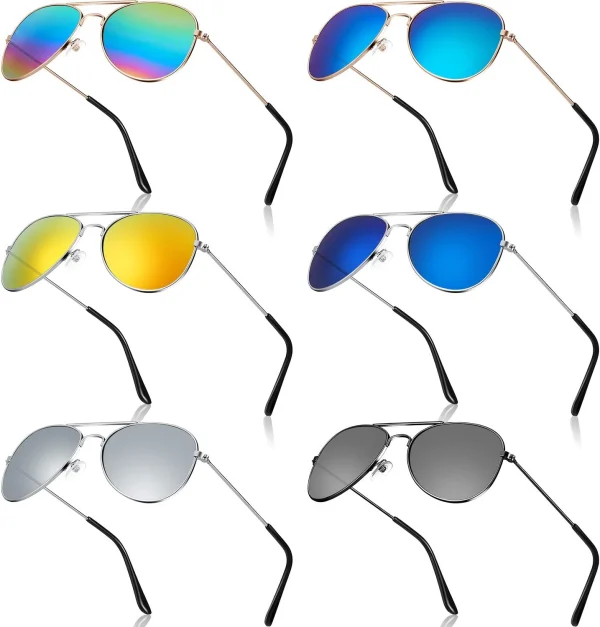 70's Fashion Men Women Sunglasses Mirror Vintage Aviation Pilot Sun Glasses With Metal Frame