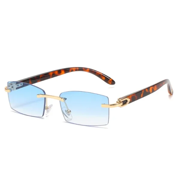 Trendy Punk Rectangle Sunglasses Men Women Fashion Rimless UV400 Shades Driving Sun Glasses Frameless Gradient Sunglasses - Image 5