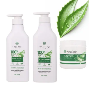 Organic Aloe Vera Sulfate Free Hair Care Set Natural Shampoo and Conditioner for Frizzy Hair Repairing