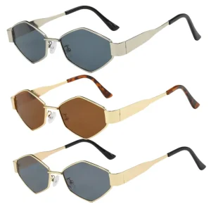 Hexagonal Sunglasses for Women Men Unique Polygon Sun Glasses Small Metal Frame Vintage Shades Fashion Eyewear 2025