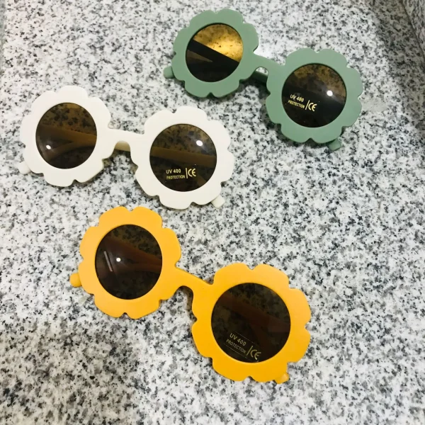 F202 Vintage Cute Kids Girl Sunglasses Round Flower Baby Children Uv400 Sun Glasses Girls Boys Fashion Sunglasses - Image 3
